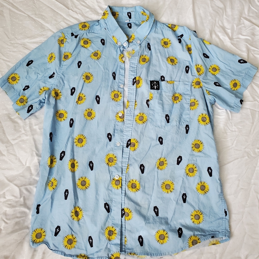 This Wild Life sunflower coffin button up